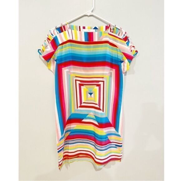 Amanda uprichard silk geometric colorful t shirt dress - Picture 1 of 4